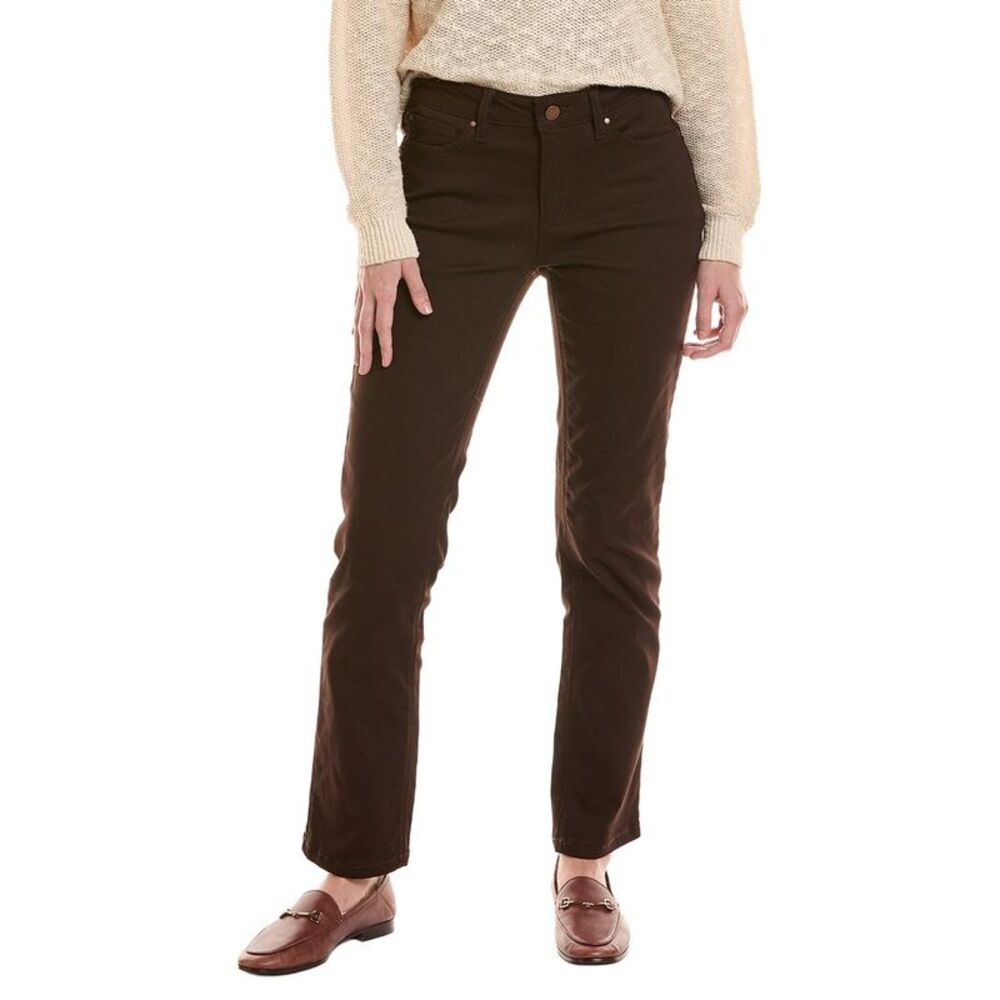 Jones New York Womens Lexington Straight Denim Pant, Brown